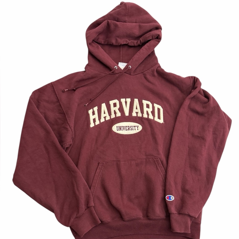 Champion Harvard University Hoodie‎ Burgundy Small Ivy League Sweatshirt
